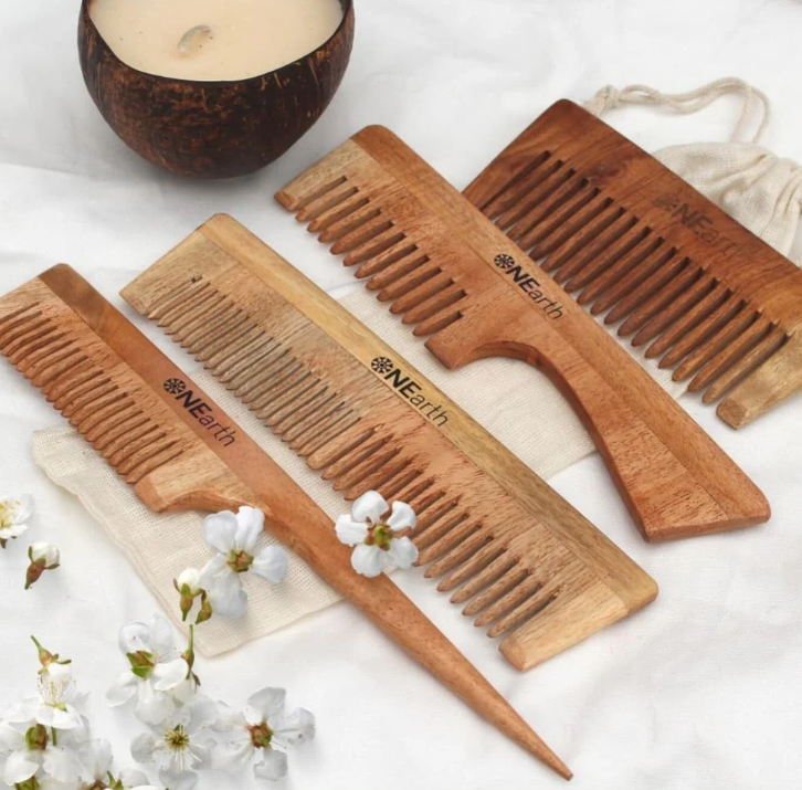 Organic   Wooden   (Neem   Wood)   Combs