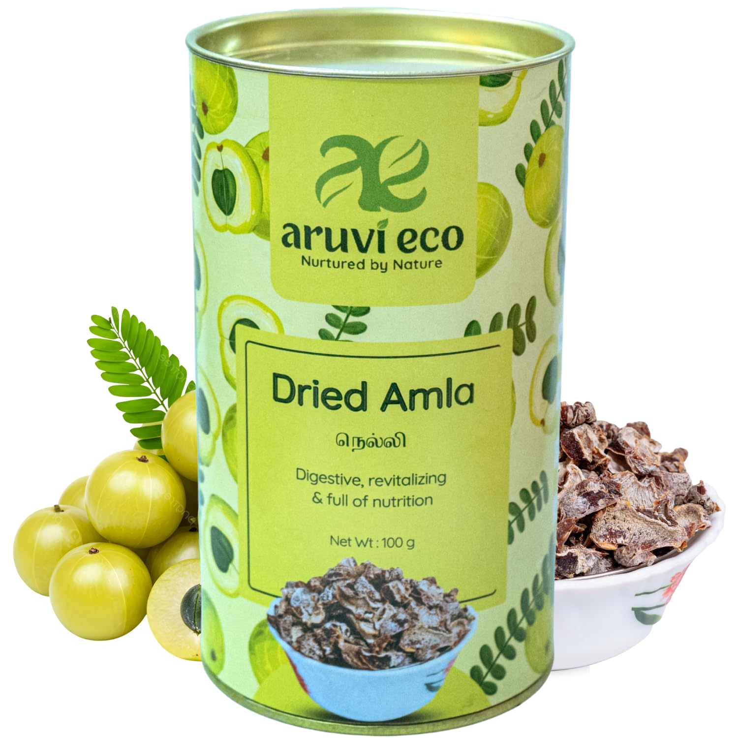 Aruvi Eco Pure Organic Dried Amla Candy | Perfect snack for Hair Growth, Eating, & Digestion (100g)