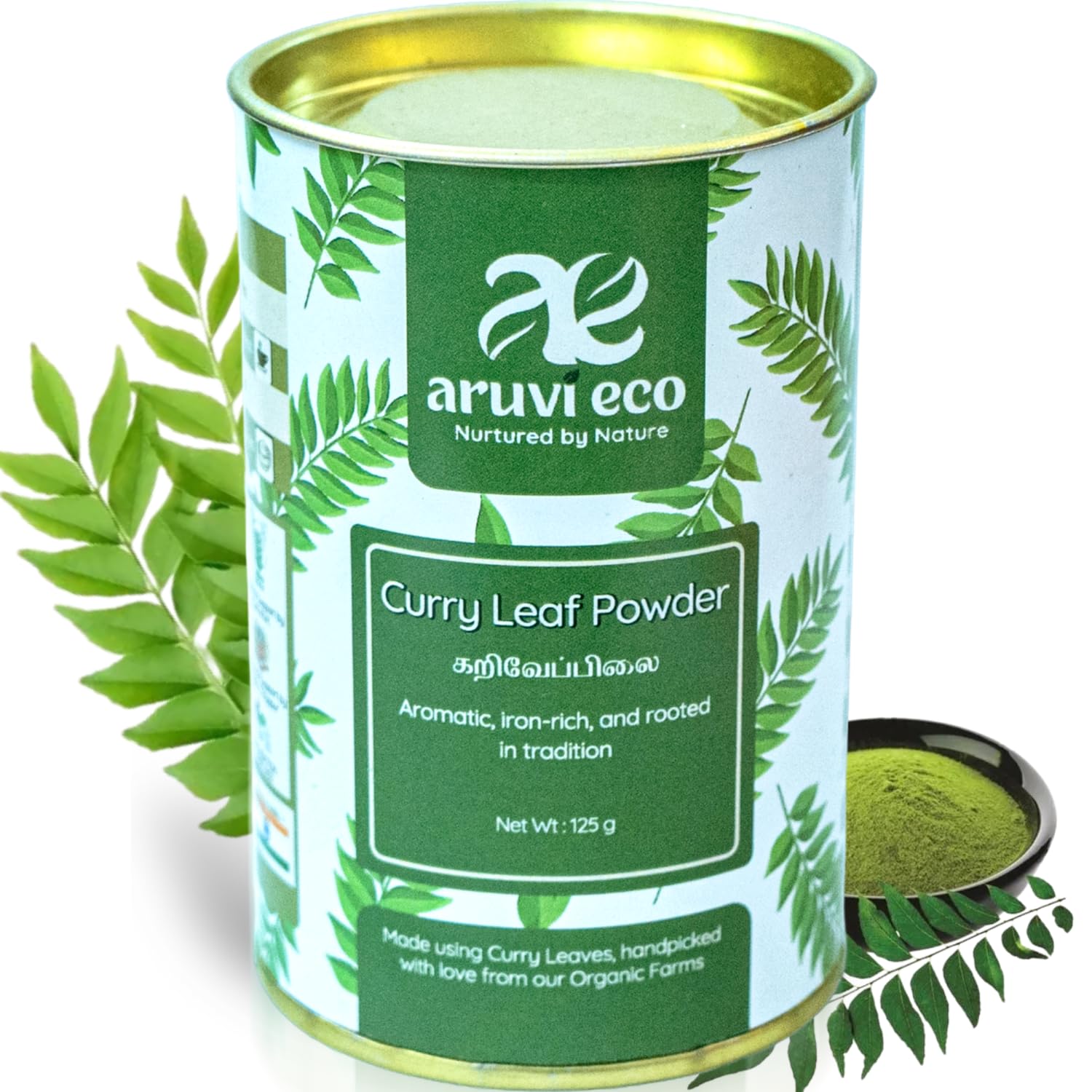 Aruvi Eco Curry Leaf Powder | Supports Digestion & Hair Health (125g)