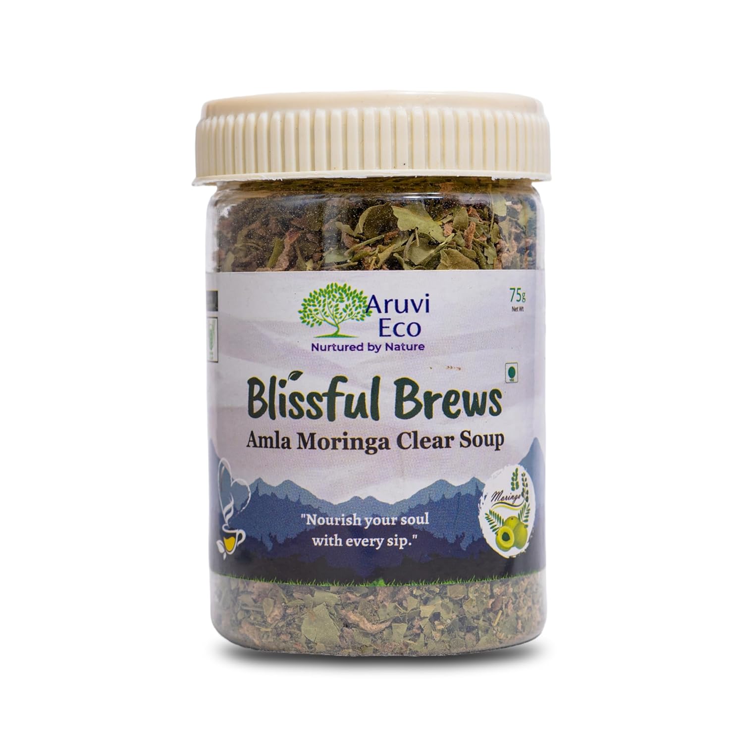 Aruvi Eco Amla Moringa Clear Soup Mix | Natural, Vegan, Instant Wellness Soup(75g)