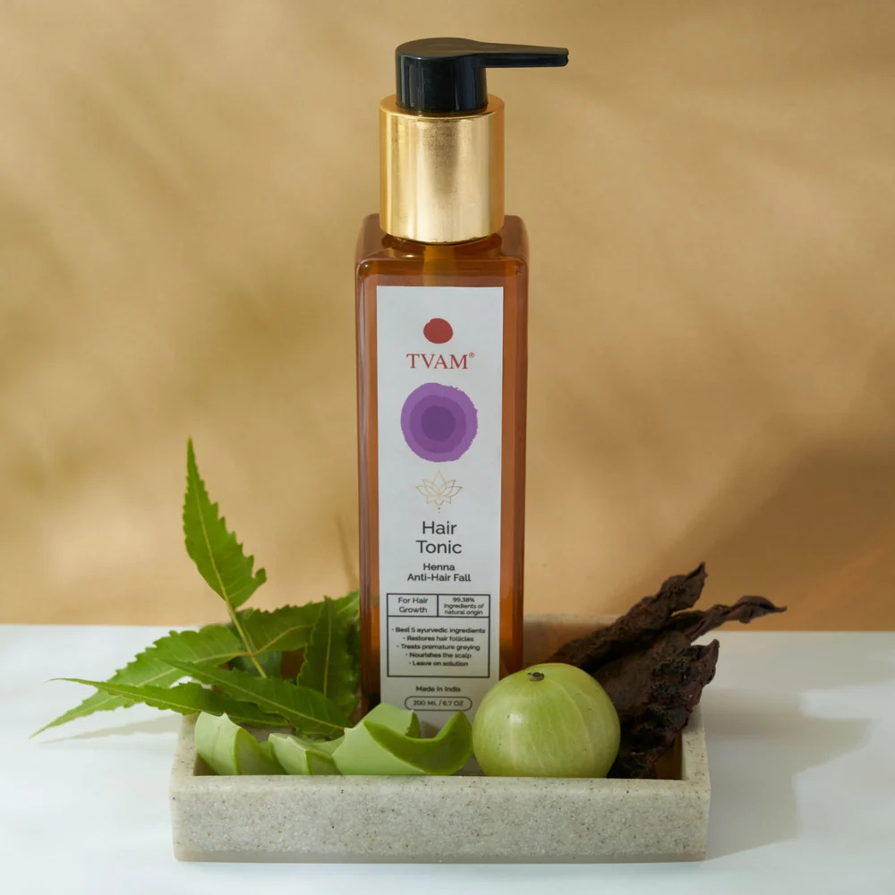 Tvam Naturally Yours, Henna Hair Tonic Spray with Rosemary, Thyme & Liquorice for Growth – 200ml