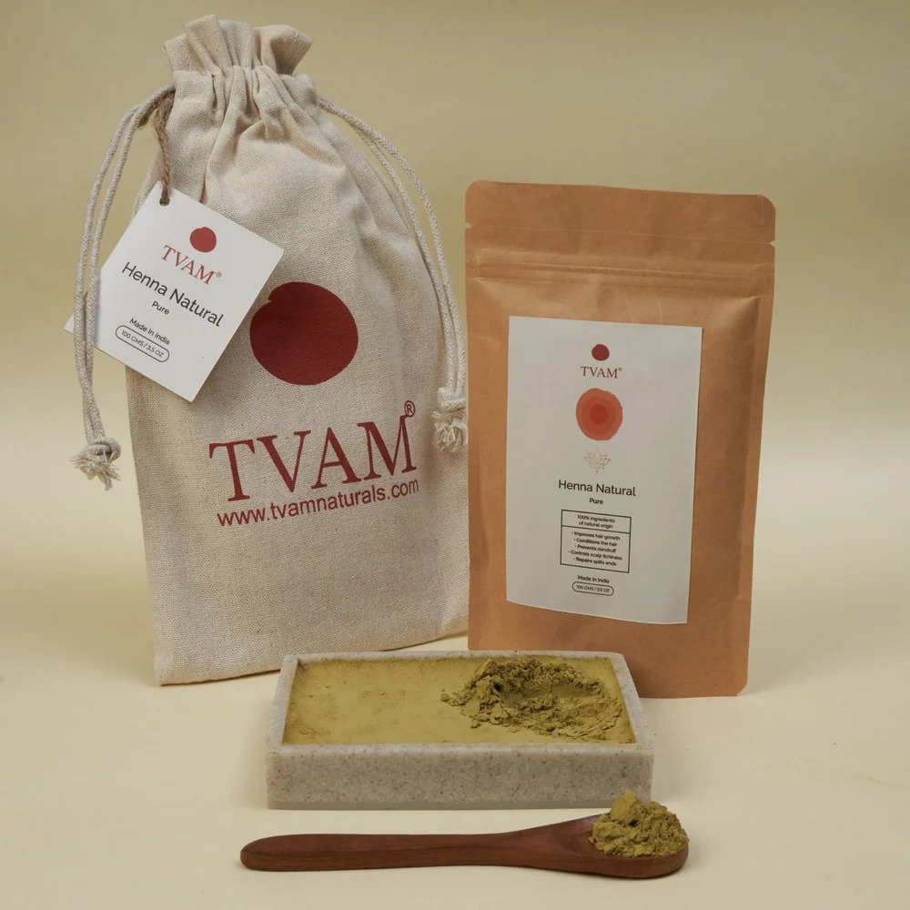 Tvam Naturally Yours, Pure Henna Natural Hair Colour – 100% Chemical-Free Powder – (100g)