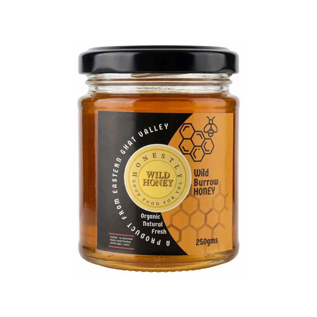 Tejo Orgonics Wild Burrow Honey | 100% Raw Wild Forest Honey (250g )