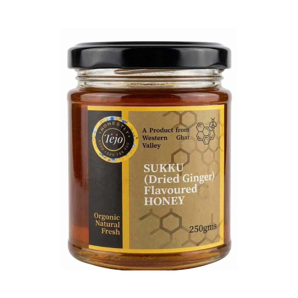 Tejo Orgonics Sukku Flavoured Honey | Natural Ginger Infused Honey (250g)
