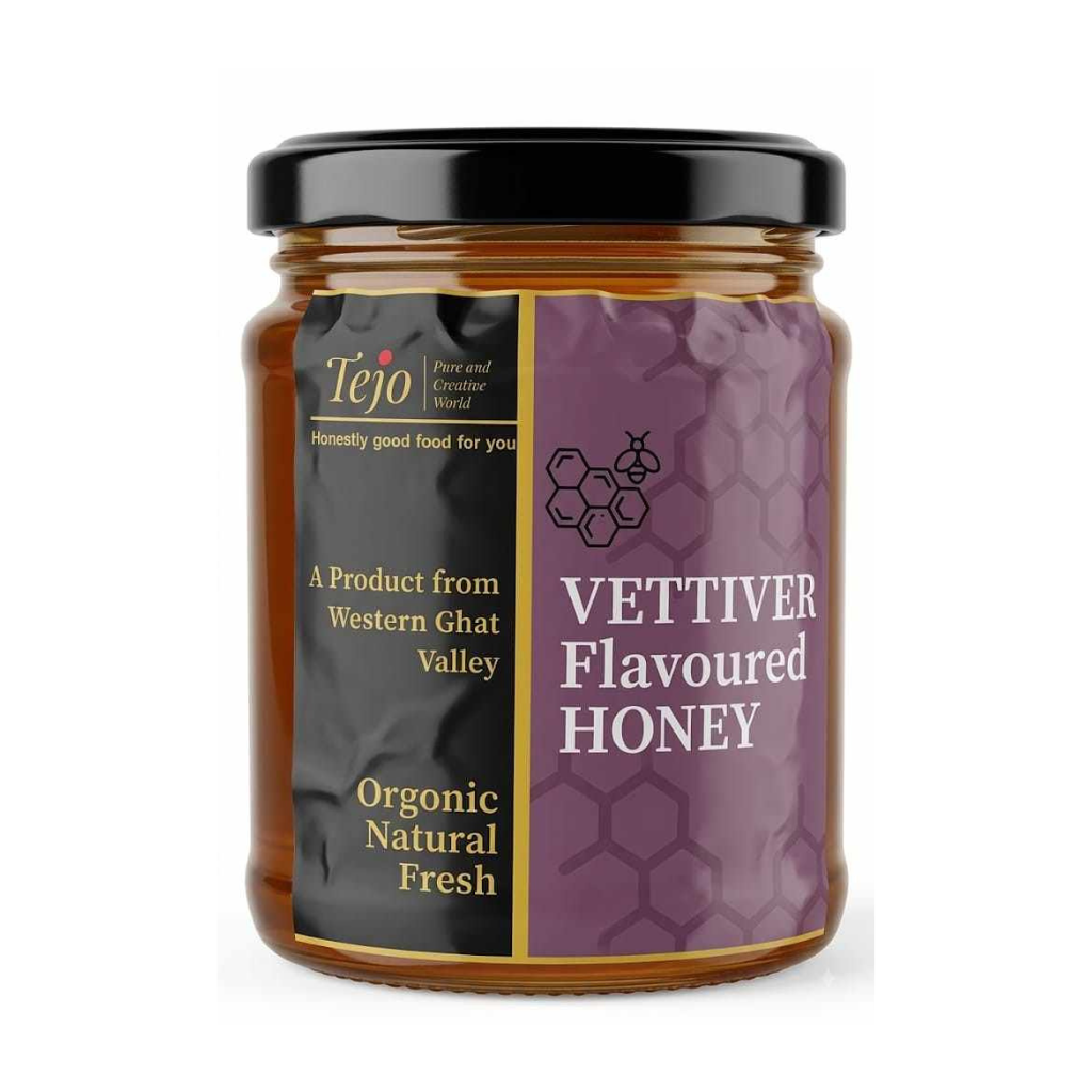 Tejo Orgonics Vettiver Flavoured Honey | Raw Honey with Vettiver (250g)